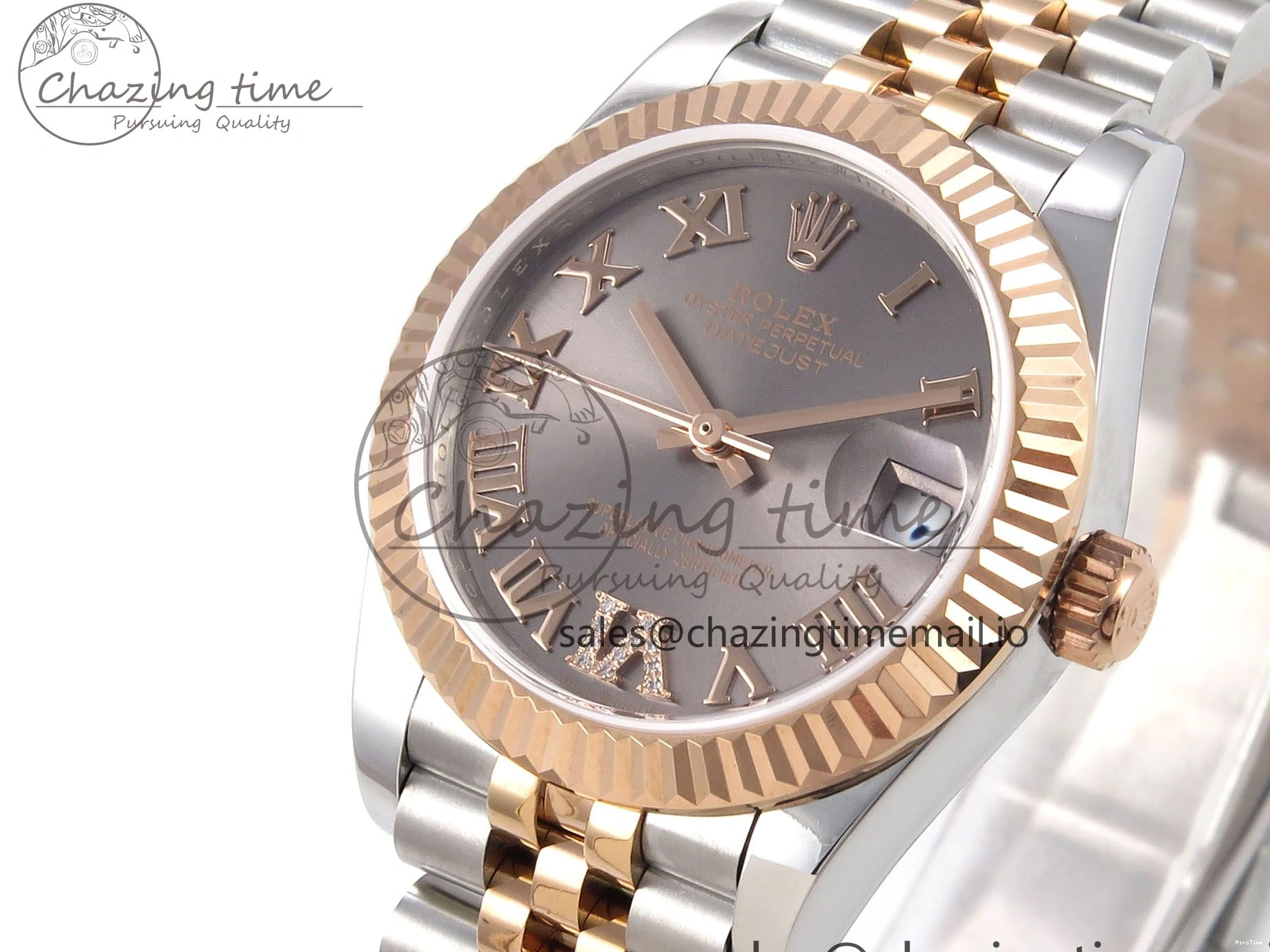 MiroTime 0401 Popular DateJust 31 278271 SS RG GMF 1:1 Best Edition 904L Steel Gray Roman Diamonds Dial on Jubilee Bracelet A 1165